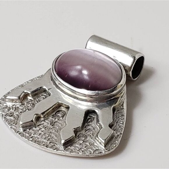 ARTISAN MEXICO 925 Silver Cat's Eye Pendant Jewelry - Picture 1 of 7